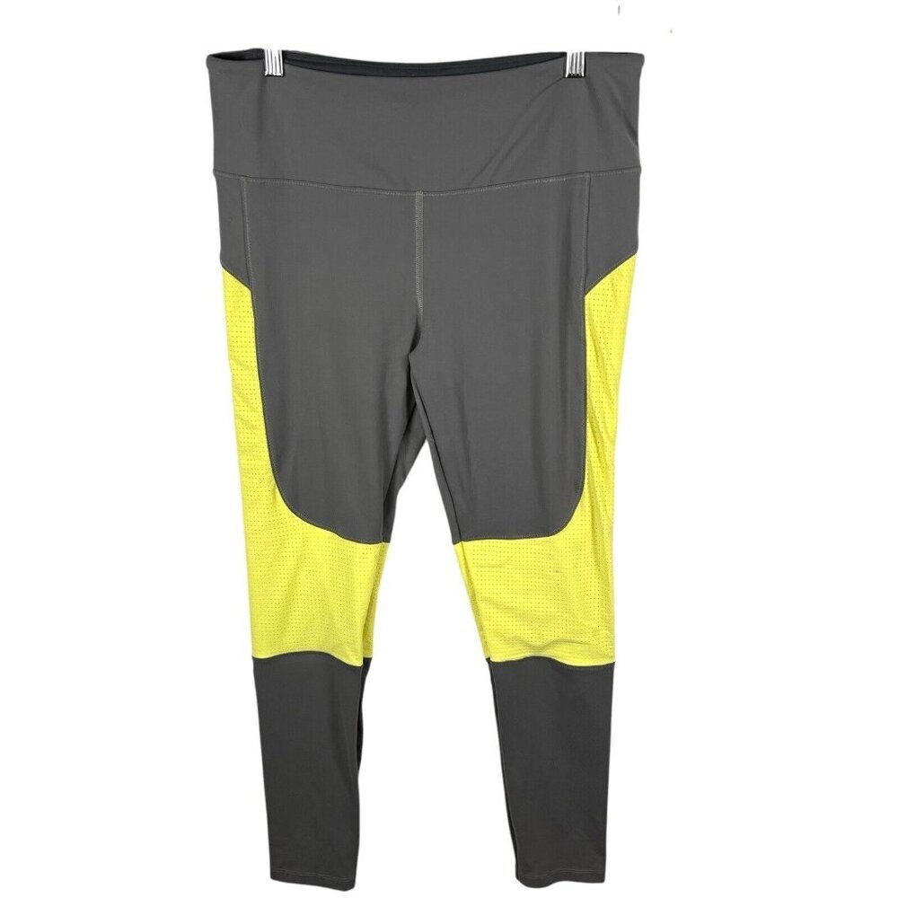 VSX Sport Knockout Tight Full Length Neon Mesh Panel Leggings‎ Size L Athletic